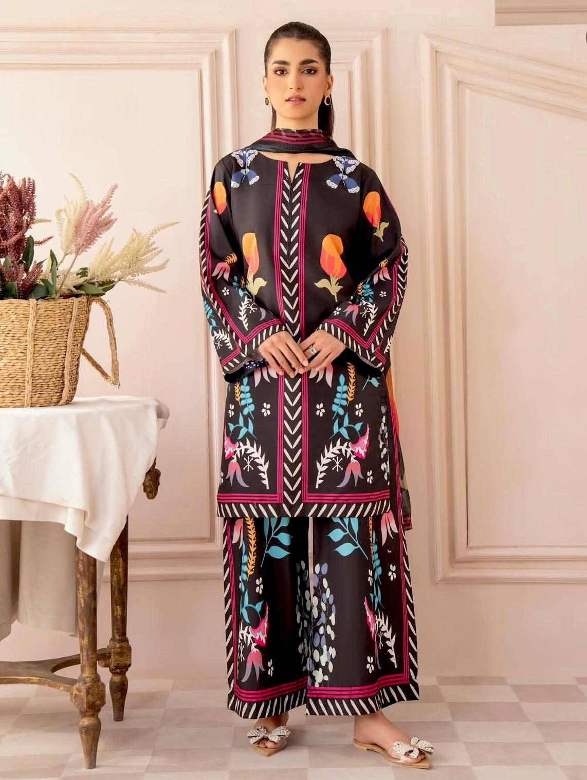 Rukhsar Black 3PC-Dress