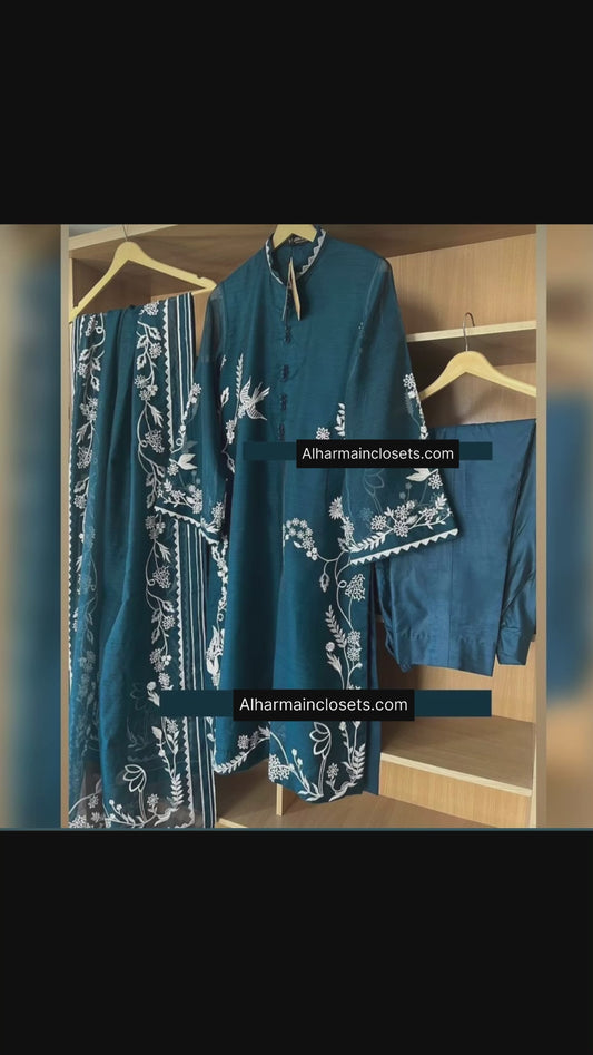 Blue Gulbahar 3PC-Dress